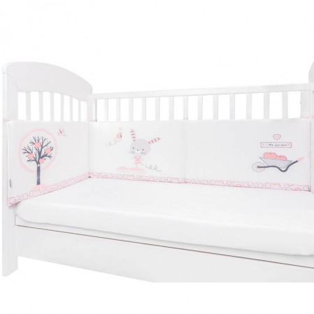 Kikkaboo Protecție laterală cu burete Pink Bunny 210cm