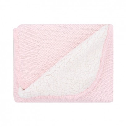 Kikkaboo Pătură tricotată din bumbac cu sherpa Dream Big Pink