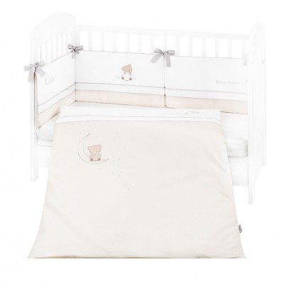Kikkaboo Lenjerie patut bebe 2p cu broderie Dream Big Beige