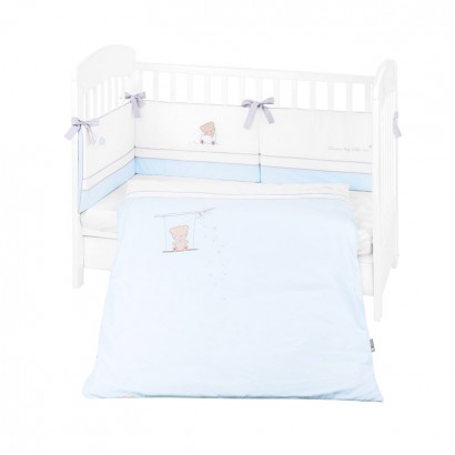Kikkaboo Lenjerie patut bebe cu broderie 2p Dream Big Blue