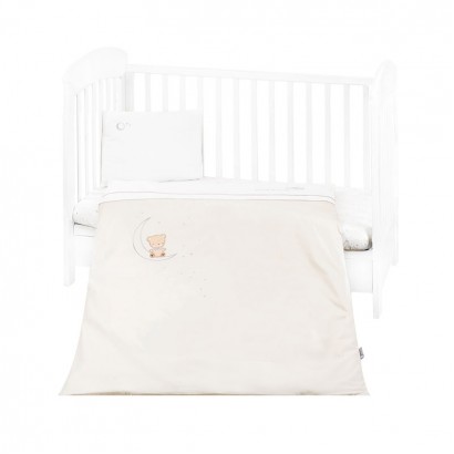 Kikkaboo Lenjerie patut bebe cu broderie 5p Dream Big Beige