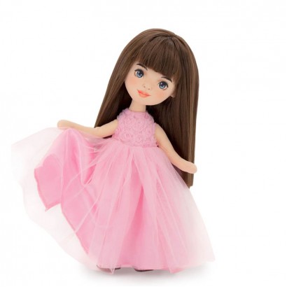 Orange Toys Sweet Sisters Sophie în rochiță roz cu trandafiri 32 cm