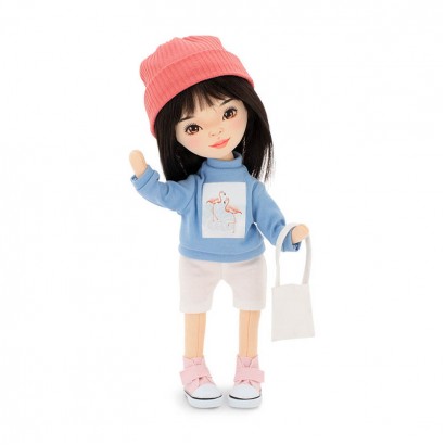 Orange Toys Sweet Sisters Lilu în hanorac albastru pal 28 cm