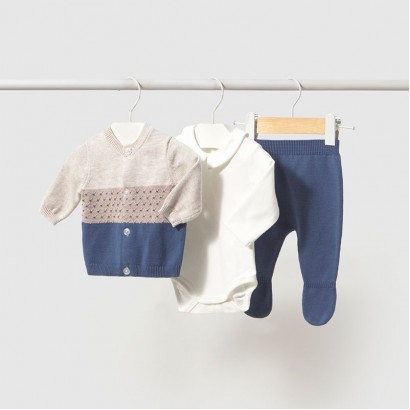 Set bebe Mayoral pentru baiat 3p cu pantaloni cu botosei