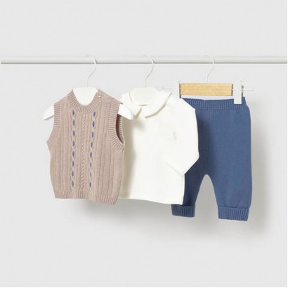 Set bebe Mayoral pentru baiat 3 piese cu pantaloni