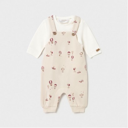 Set bebe Mayoral pentru baiat salopeta cu print