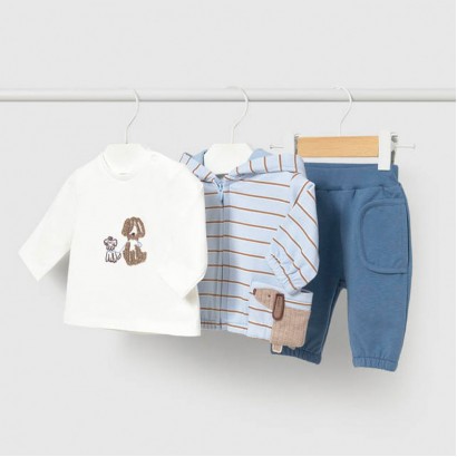 Set bebe Mayoral pentru baiat 3 piese cu tricou