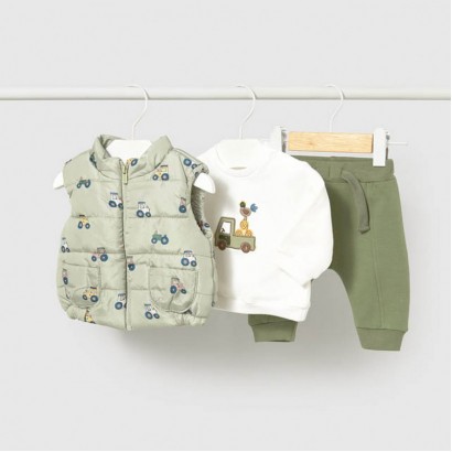 Set bebe Mayoral pentru baiat 3 piese cu vesta
