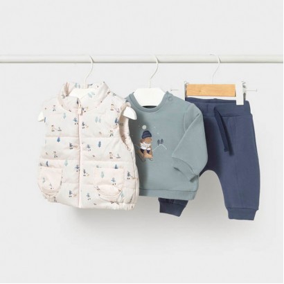 Set bebe Mayoral pentru baiat 3 piese cu vesta