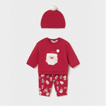 Set bebe Mayoral pentru baiat 3 piese cu caciula