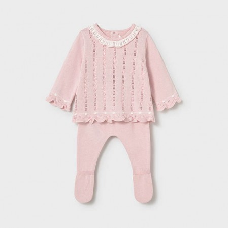 Set tricotat bebe cu botosei Mayoral pentru fetita