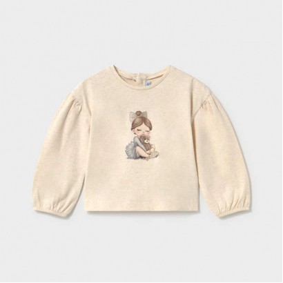 Bluza bebe Mayoral pentru fetita cu maneca lunga si grafice