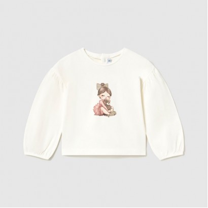 Bluza bebe Mayoral pentru fetita cu maneca lunga si grafice