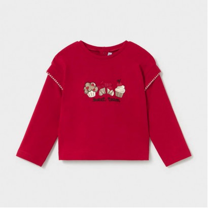 Bluza bebe Mayoral pentru fetita cu maneca lunga si imprimeu dragut
