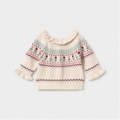 Cardigan bebe Mayoral pentru fetita cu nasturi si volanase