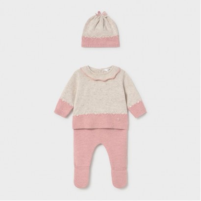 Set bebe Mayoral pentru fetita 3 p cu caciula