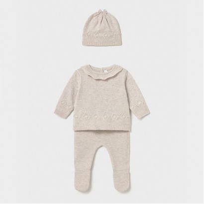 Set bebe Mayoral pentru fetita 3 p cu caciula