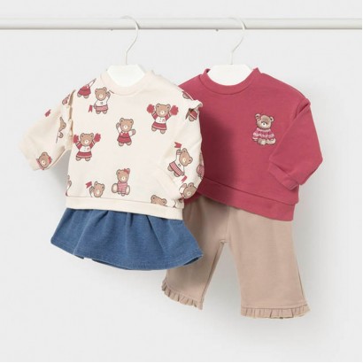 Set bebe Mayoral pentru fetita 4 piese cu fusta