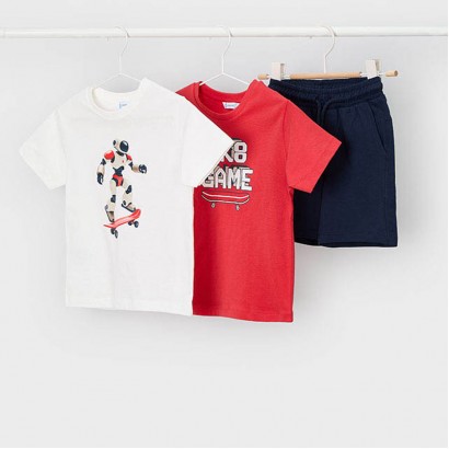 Set copii Mayoral pentru baiat 3p cu pantaloni scurti