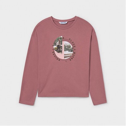 Bluza bumbac copii Mayoral pentru fata cu imprimeu interesant