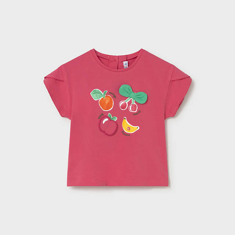Tricou copii Mayoral pentru fata cu imprimeu si nasture