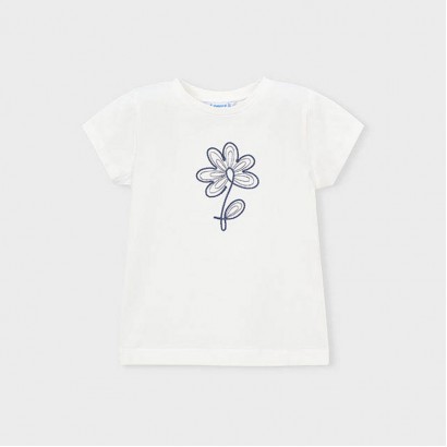 Tricou copii Mayoral pentru fata cu aplicatie broderie