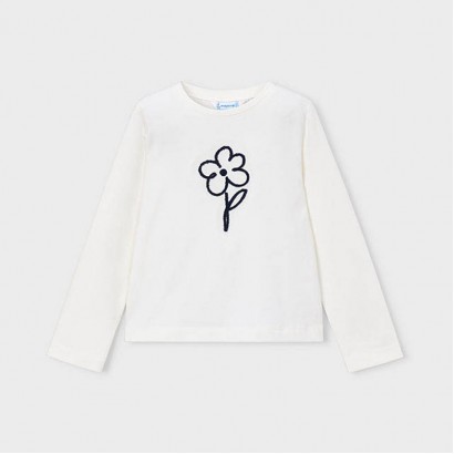 Bluza copii Mayoral pentru fata cu maneca lunga cu floare