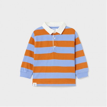Bluza tip polo bebe Mayoral in dungi pentru baiat