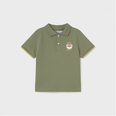 Tricou polo bebe Mayoral pentru baiat cu maneca scurta si print la spate