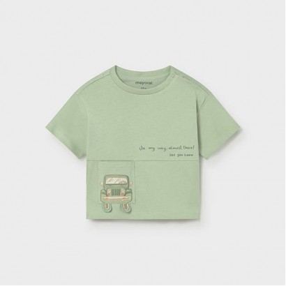 Tricou bebe Mayoral pentru baiat buzunar cu masina