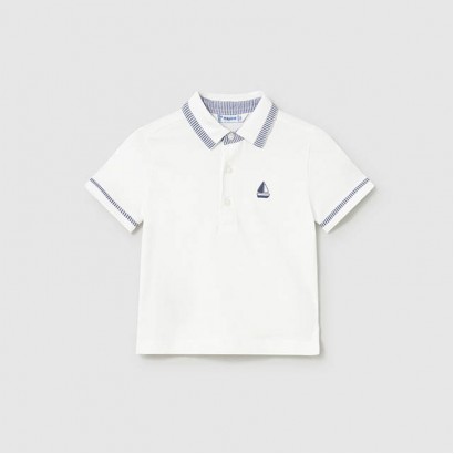 Tricou bebe Mayoral pentru baiat cu guler si logo