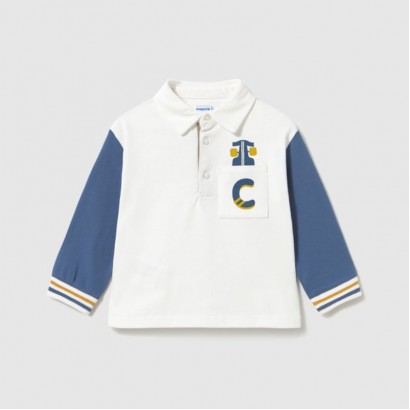 Bluza bebe Mayoral pentru baiat cu guler si maneca lunga