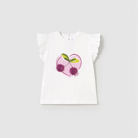 Tricou bebe Mayoral pentru fetita cu aplicatie si volanase