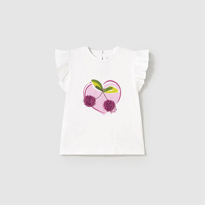 Tricou bebe Mayoral pentru fetita cu aplicatie si volanase