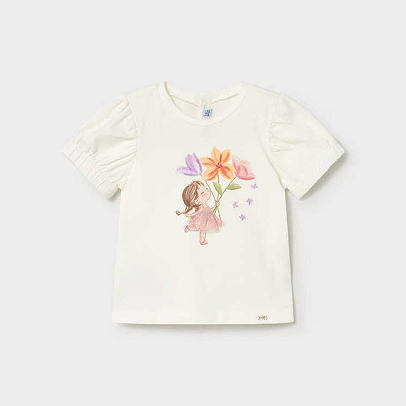 Tricou bebe Mayoral pentru fetita cu aplicatie fata