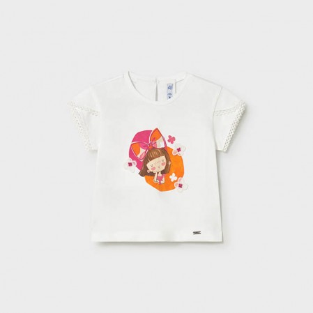 Tricou bebe cu broderie Mayoral pentru fetita