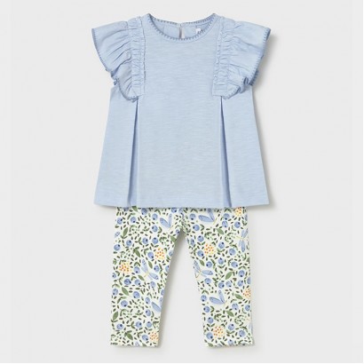 Set bebe cu colanti cu print Mayoral pentru fetita