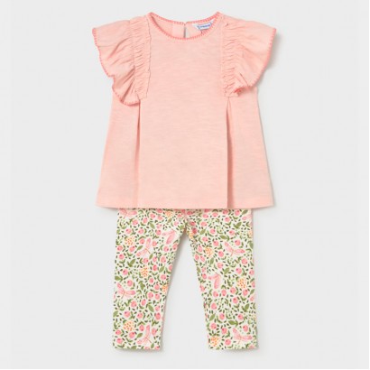 Set bebe cu colanti cu print Mayoral pentru fetita