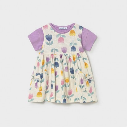 Rochita de vara bebe Mayoral pentru fetita cu cardigan