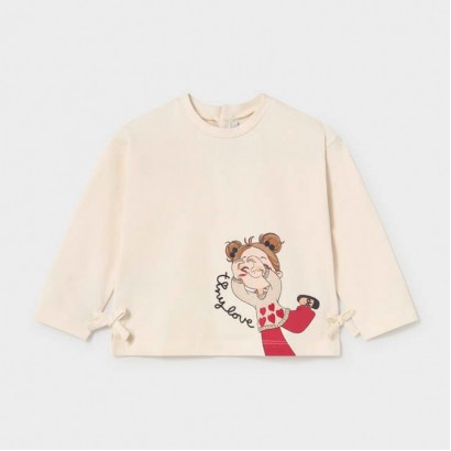 Bluza bebe Mayoral pentru fetita cu maneca lunga si fundite