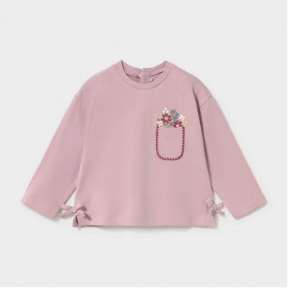 Bluza bebe Mayoral pentru fetita cu maneca lunga si fundite
