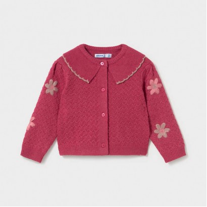 Cardigan bebe Mayoral pentru fetita cu broderie flori