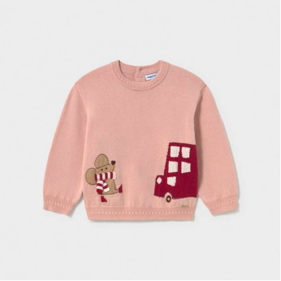 Pulover bebe Mayoral pentru fetita cu desen jacquard
