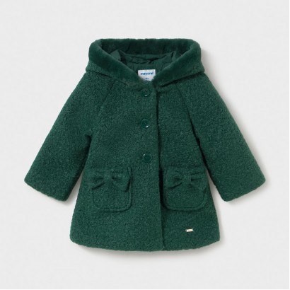 Palton bebe Mayoral pentru fetita din boucle cu gluga