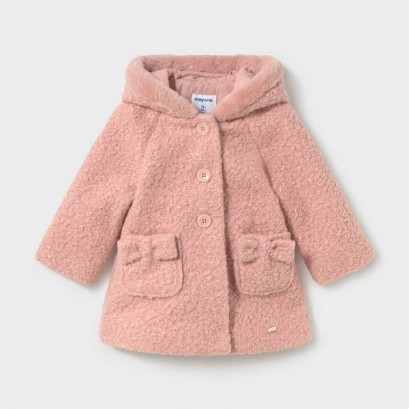 Palton bebe Mayoral pentru fetita din boucle cu gluga