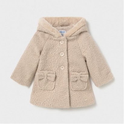 Palton bebe Mayoral pentru fetita din boucle cu gluga