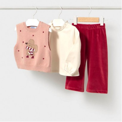 Set bebe Mayoral pentru fetita 3 piese cu vesta