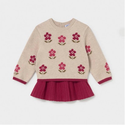 Set bebe Mayoral pentru fetita tricotat cu fusta