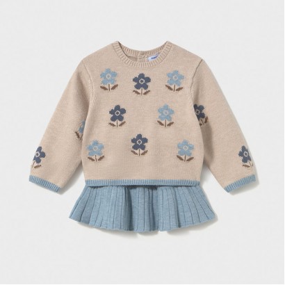 Set bebe Mayoral pentru fetita tricotat cu fusta