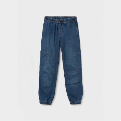 Pantaloni denim copii Mayoral pentru baiat cu elastic